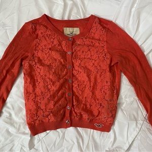Hollister Orange Red cardigan